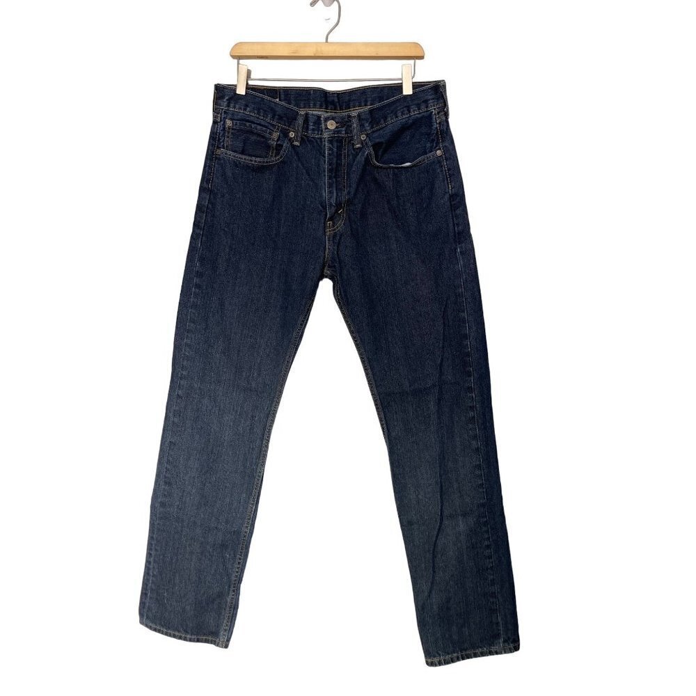 Levi's 505 Straight Leg Regular Fit Mens 34x34 Blue Jeans Denim Pants